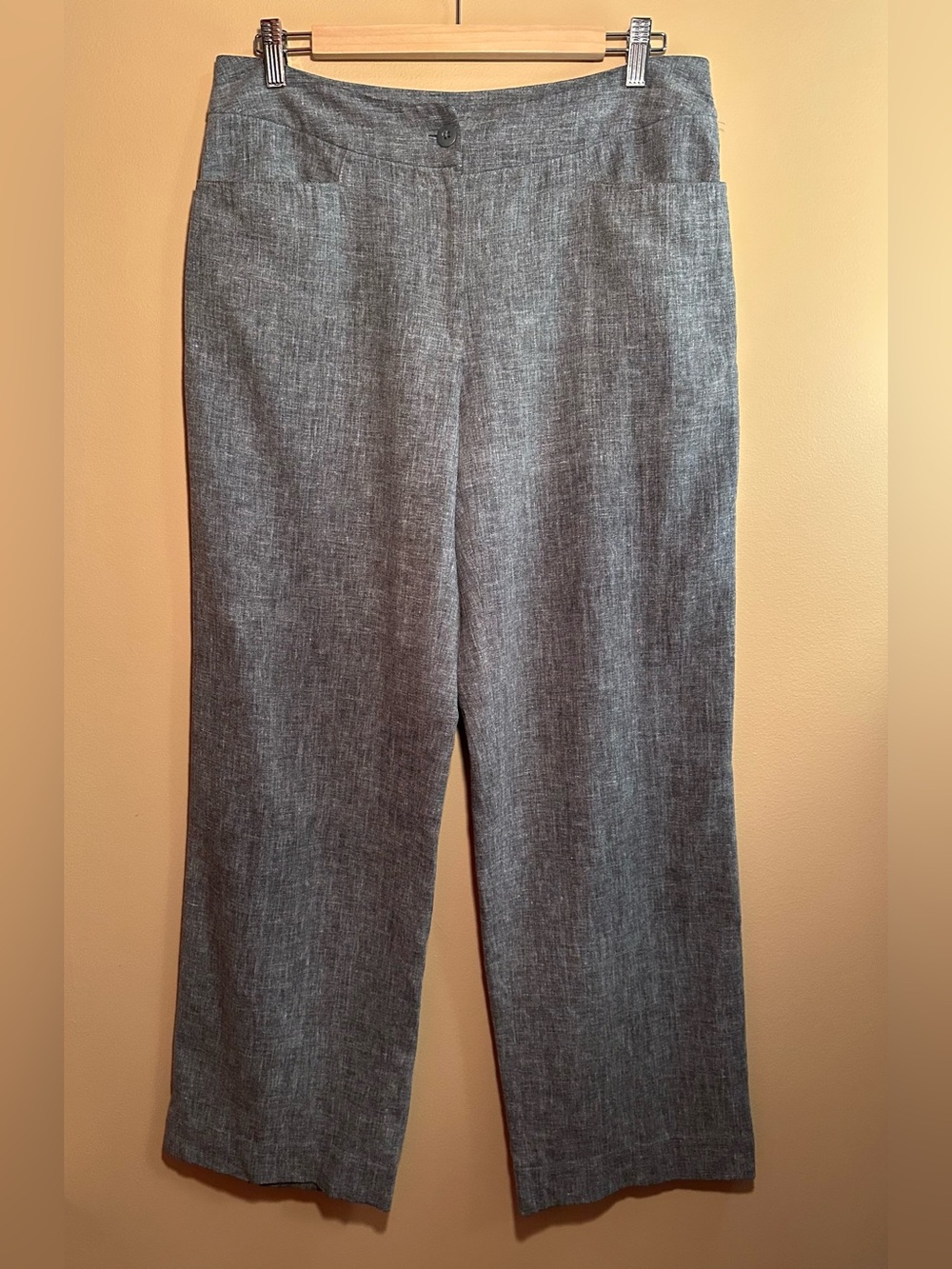 tilley grey linen-blend pants